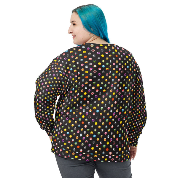 65 MCMLXV Unisex Cosplay Emoji Print Fleece Sweatshirt - 65mcmlxv