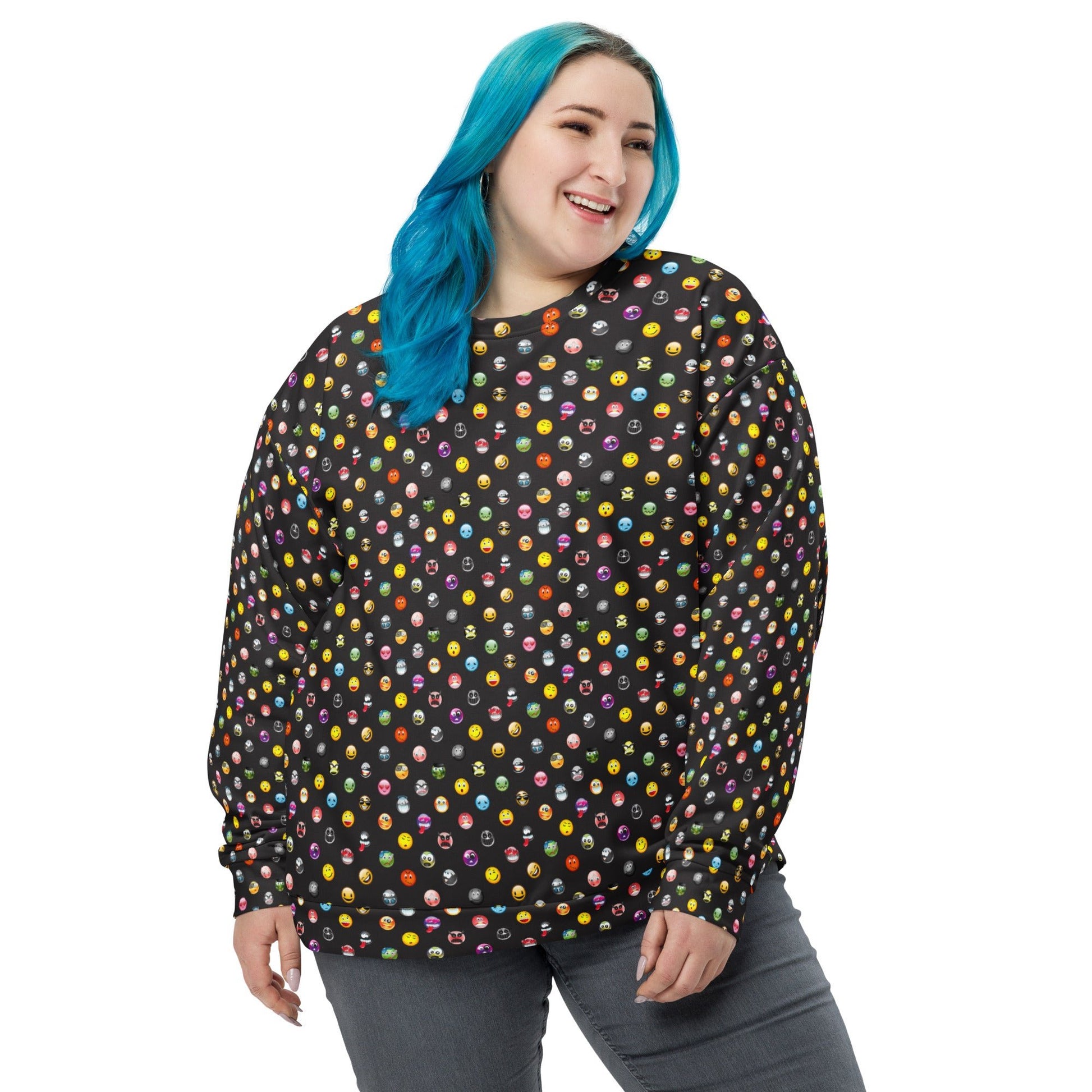 65 MCMLXV Unisex Cosplay Emoji Print Fleece Sweatshirt - 65mcmlxv