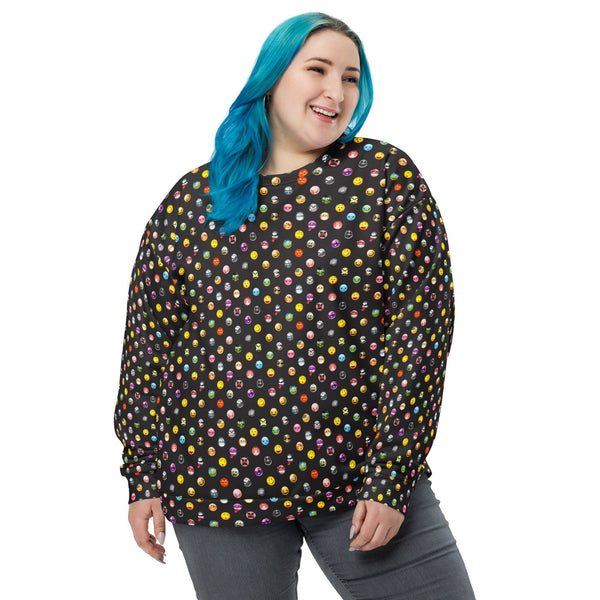 65 MCMLXV Unisex Cosplay Emoji Print Fleece Sweatshirt - 65mcmlxv