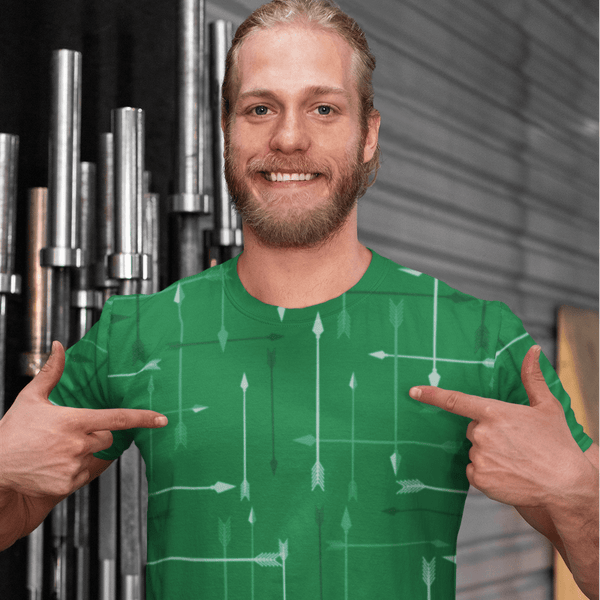 65 MCMLXV Unisex Cosplay Green Arrows Abstract Plaid Pattern T-shirt - 65mcmlxv
