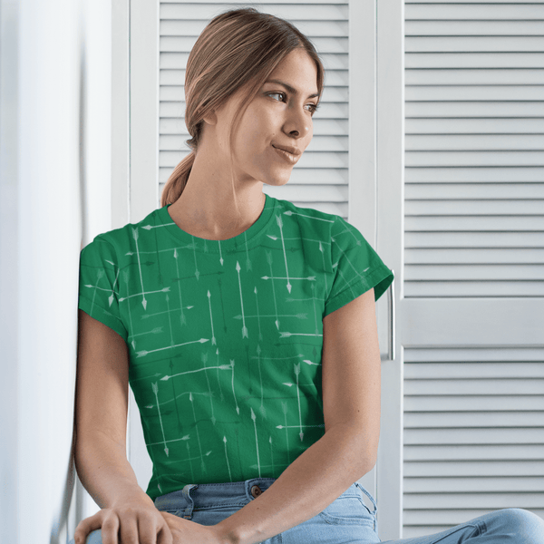65 MCMLXV Unisex Cosplay Green Arrows Abstract Plaid Pattern T-shirt - 65mcmlxv