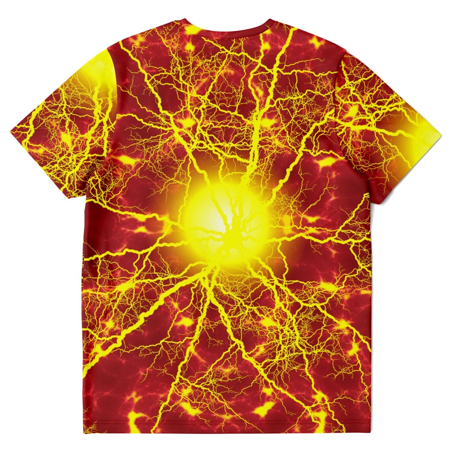 65 MCMLXV Unisex Cosplay Red Speedforce Golden Lightning Pattern T-shirt - 65mcmlxv