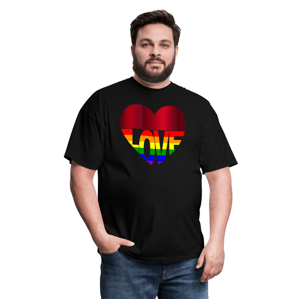 65 MCMLXV Unisex LGBT Gay Pride Rainbow Flag Love Heart T-Shirt - 65mcmlxv