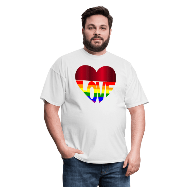 65 MCMLXV Unisex LGBT Gay Pride Rainbow Flag Love Heart T-Shirt - 65mcmlxv
