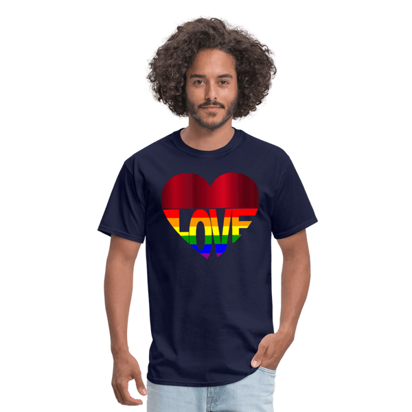 65 MCMLXV Unisex LGBT Gay Pride Rainbow Flag Love Heart T-Shirt - 65mcmlxv