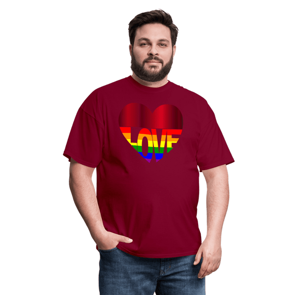 65 MCMLXV Unisex LGBT Gay Pride Rainbow Flag Love Heart T-Shirt - 65mcmlxv