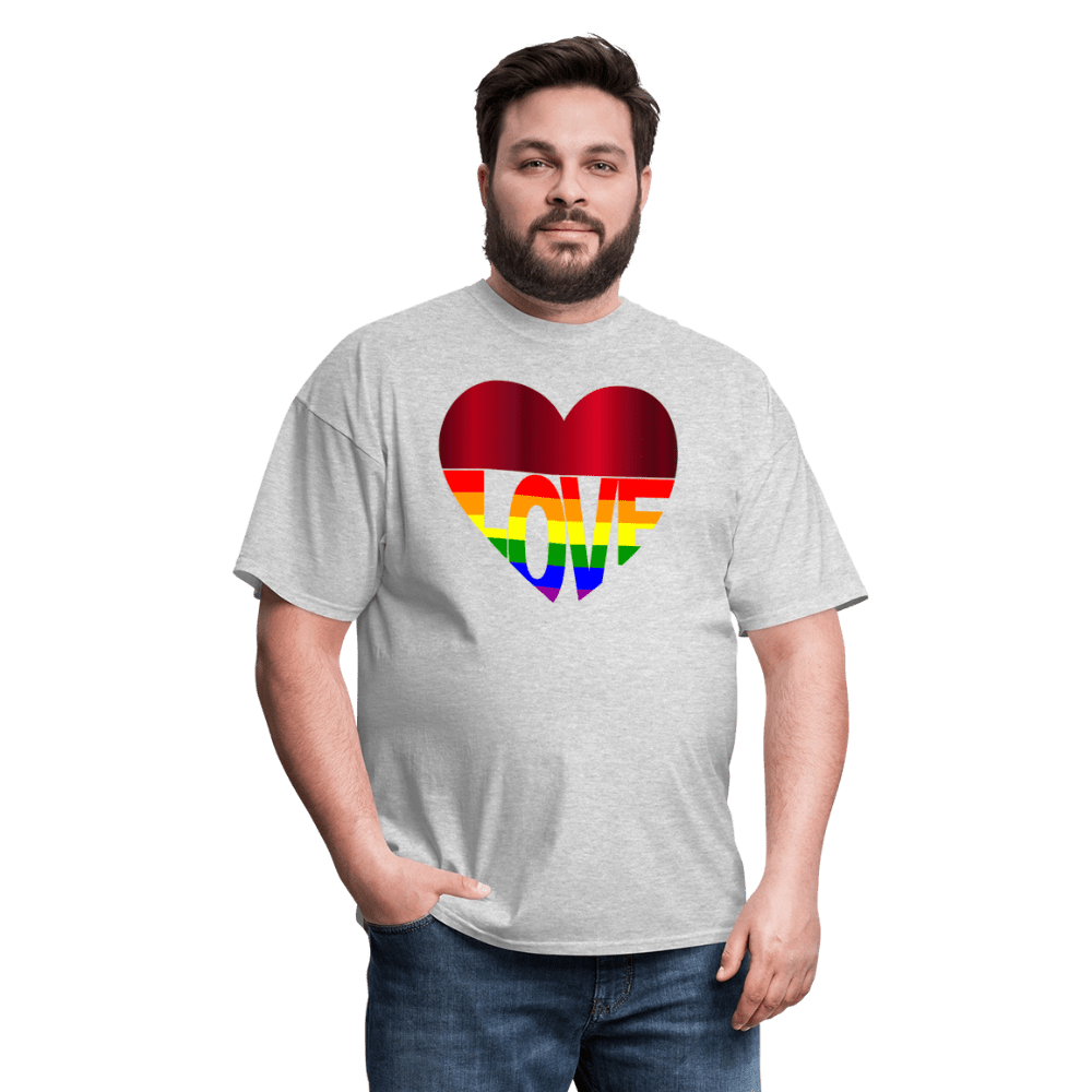 65 MCMLXV Unisex LGBT Gay Pride Rainbow Flag Love Heart T-Shirt - 65mcmlxv