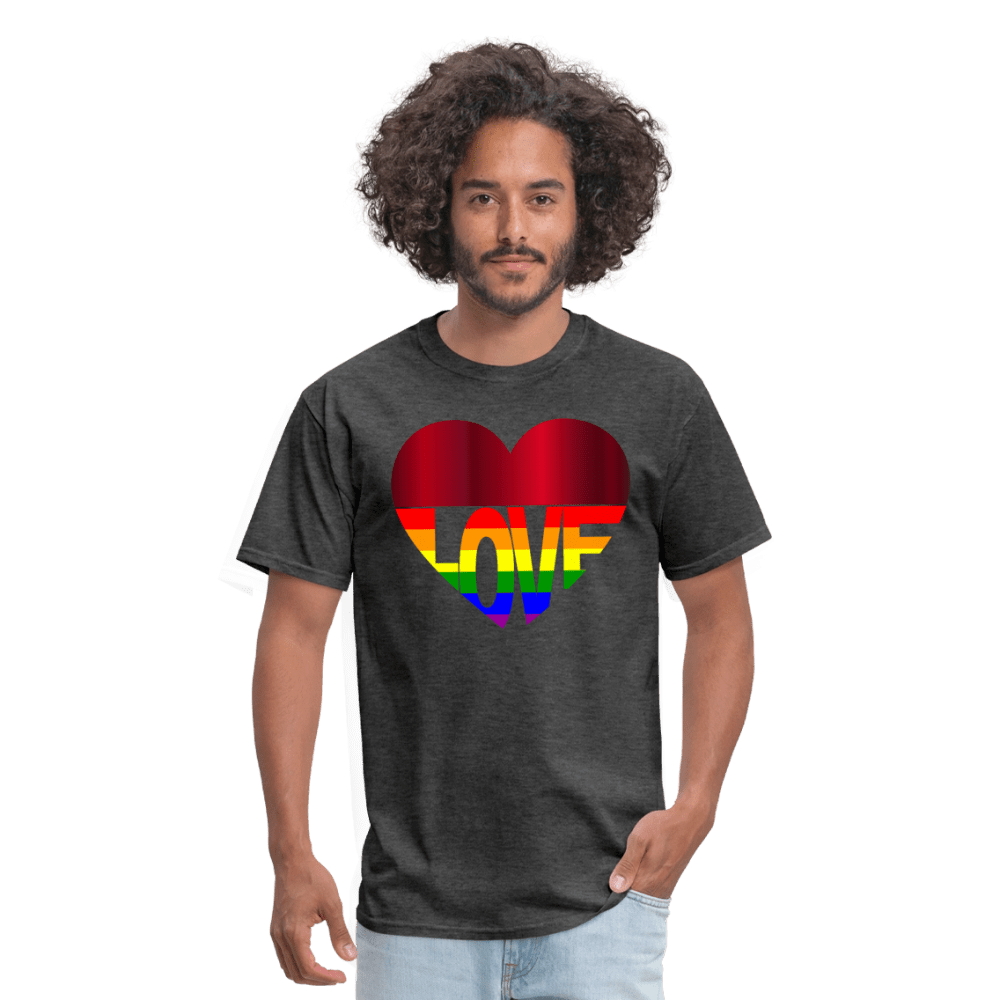 65 MCMLXV Unisex LGBT Gay Pride Rainbow Flag Love Heart T-Shirt - 65mcmlxv
