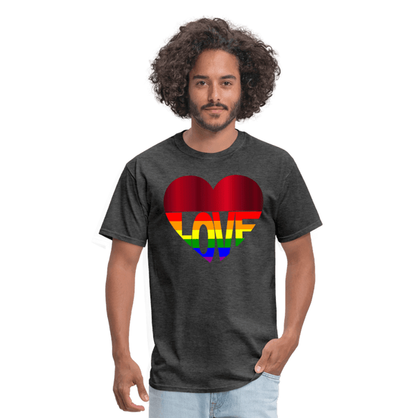 65 MCMLXV Unisex LGBT Gay Pride Rainbow Flag Love Heart T-Shirt - 65mcmlxv