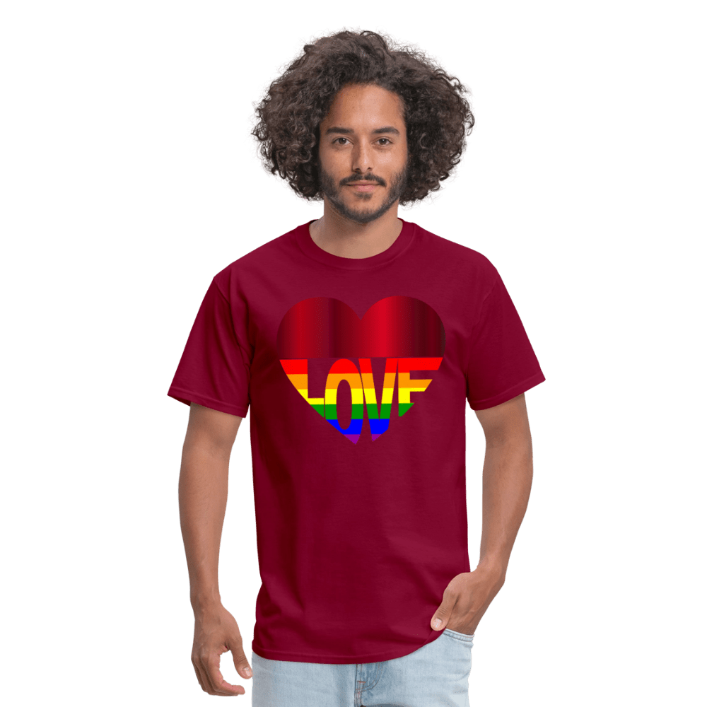 65 MCMLXV Unisex LGBT Gay Pride Rainbow Flag Love Heart T-Shirt - 65mcmlxv
