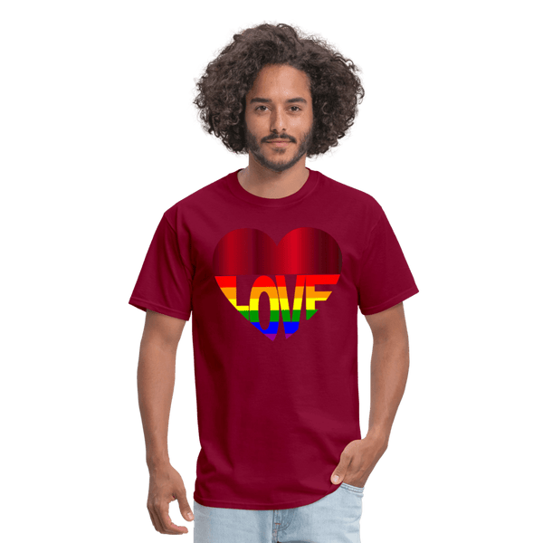 65 MCMLXV Unisex LGBT Gay Pride Rainbow Flag Love Heart T-Shirt - 65mcmlxv