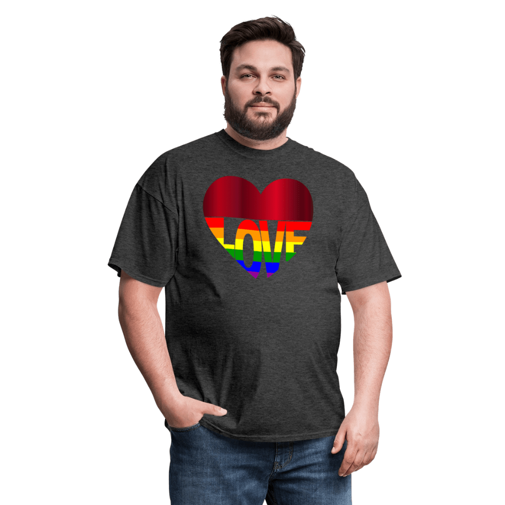 65 MCMLXV Unisex LGBT Gay Pride Rainbow Flag Love Heart T-Shirt - 65mcmlxv