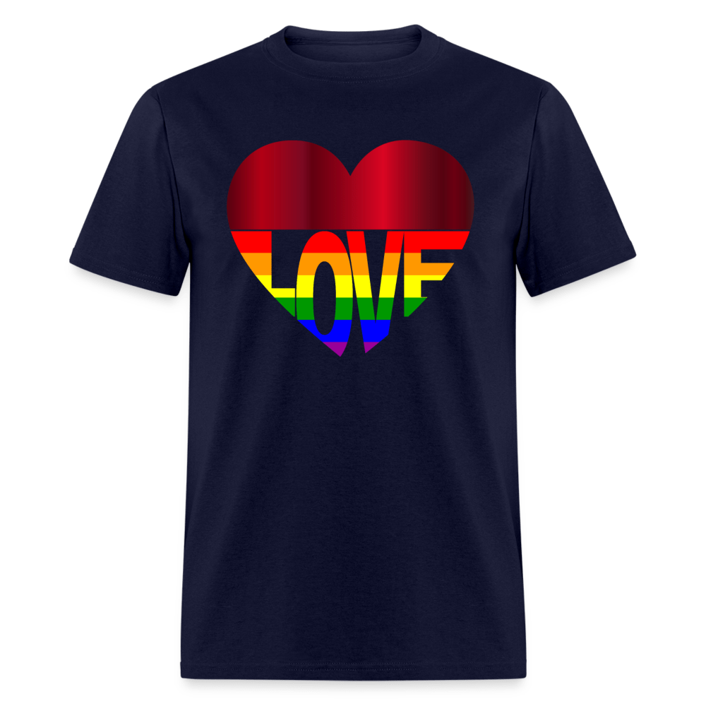 65 MCMLXV Unisex LGBT Gay Pride Rainbow Flag Love Heart T-Shirt - 65mcmlxv