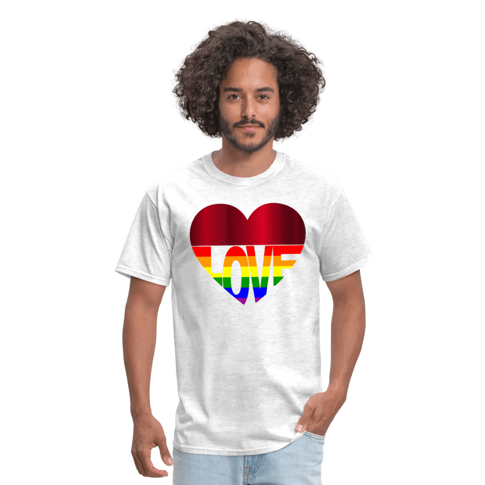65 MCMLXV Unisex LGBT Gay Pride Rainbow Flag Love Heart T-Shirt - 65mcmlxv