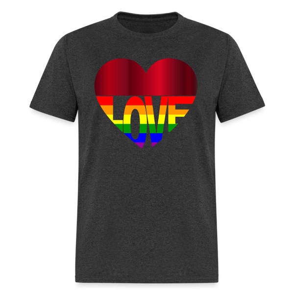65 MCMLXV Unisex LGBT Gay Pride Rainbow Flag Love Heart T-Shirt - 65mcmlxv