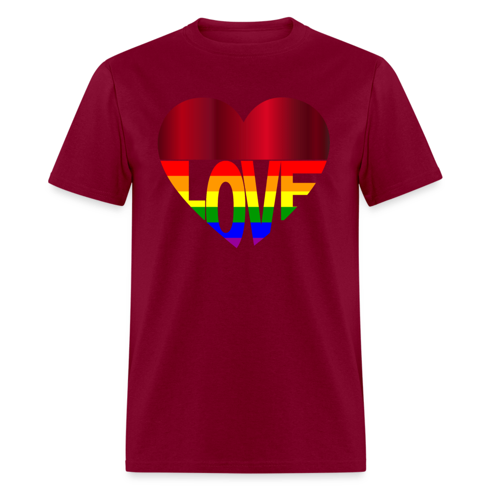 65 MCMLXV Unisex LGBT Gay Pride Rainbow Flag Love Heart T-Shirt - 65mcmlxv