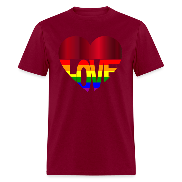 65 MCMLXV Unisex LGBT Gay Pride Rainbow Flag Love Heart T-Shirt - 65mcmlxv