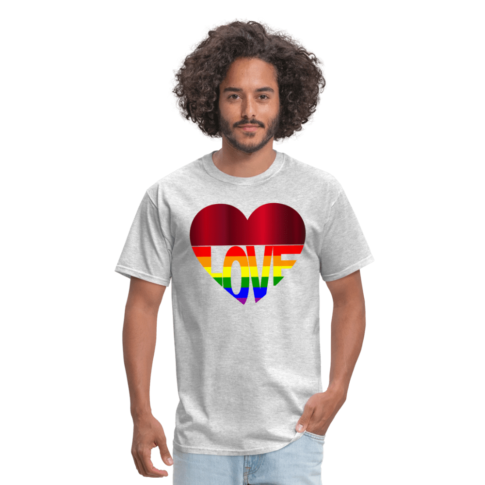 65 MCMLXV Unisex LGBT Gay Pride Rainbow Flag Love Heart T-Shirt - 65mcmlxv