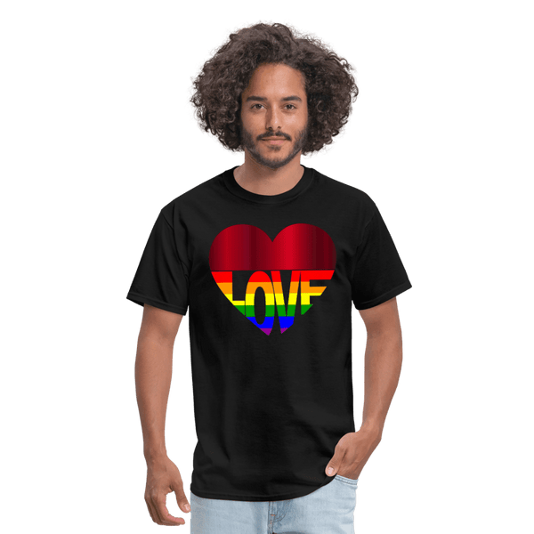 65 MCMLXV Unisex LGBT Gay Pride Rainbow Flag Love Heart T-Shirt - 65mcmlxv