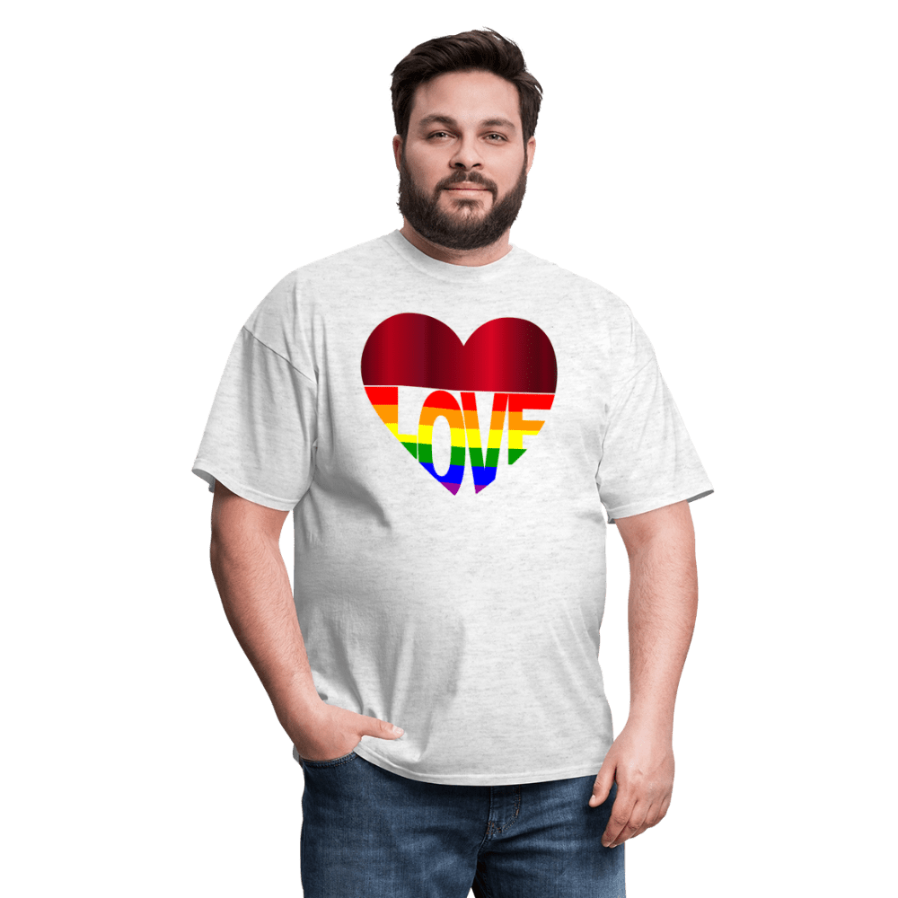 65 MCMLXV Unisex LGBT Gay Pride Rainbow Flag Love Heart T-Shirt - 65mcmlxv