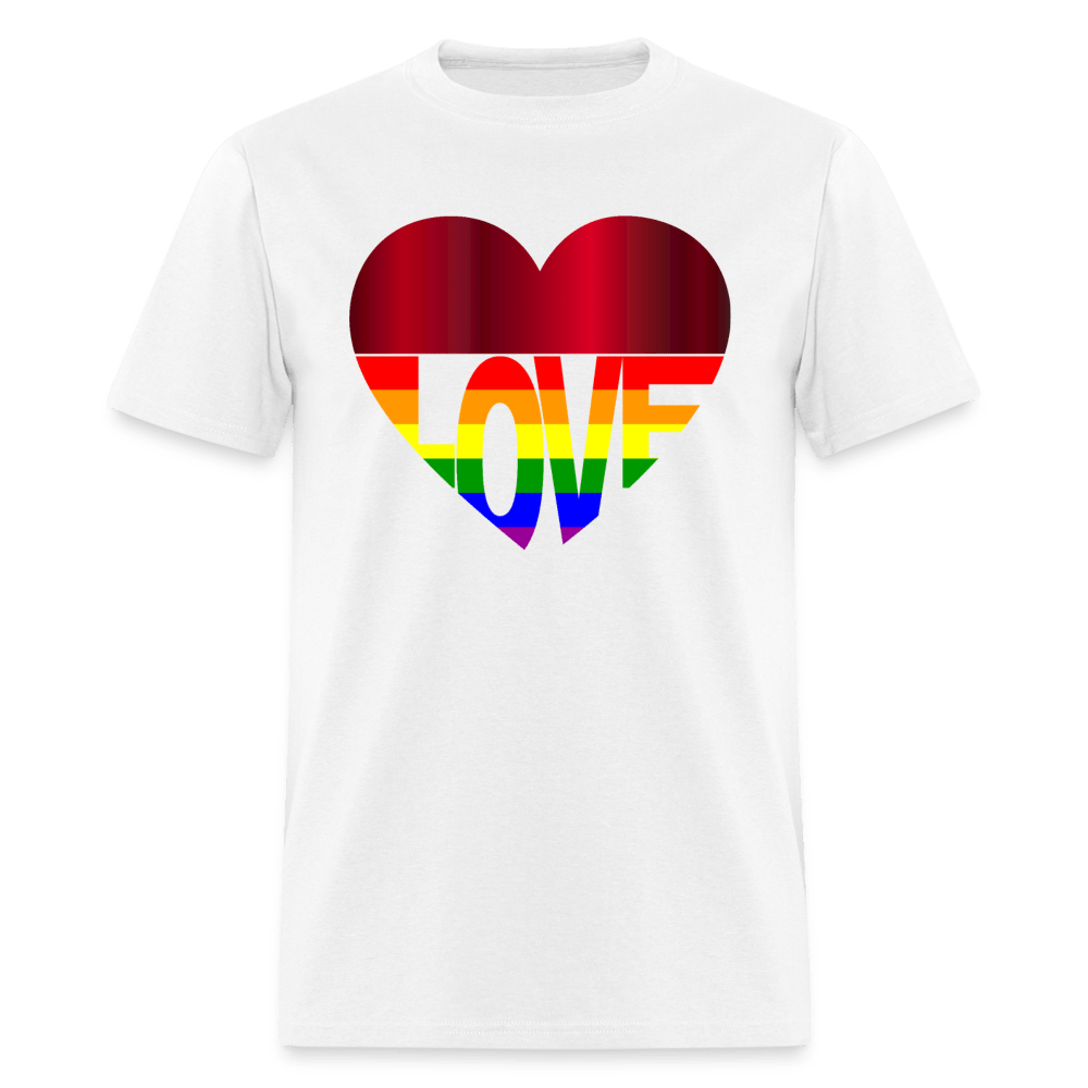 65 MCMLXV Unisex LGBT Gay Pride Rainbow Flag Love Heart T-Shirt - 65mcmlxv