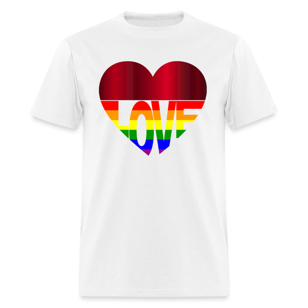 65 MCMLXV Unisex LGBT Gay Pride Rainbow Flag Love Heart T-Shirt - 65mcmlxv