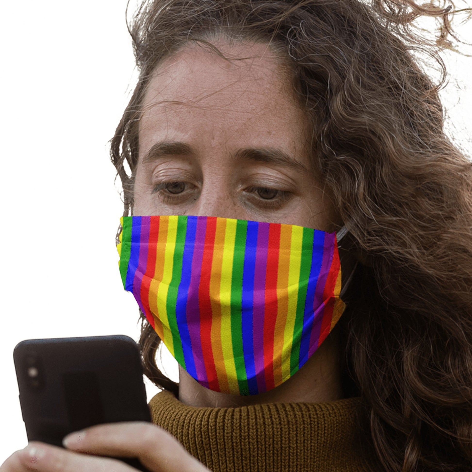 65 MCMLXV Unisex LGBT Gay Pride Rainbow Flag Stripe Print 7 Layer Face Mask - 65mcmlxv