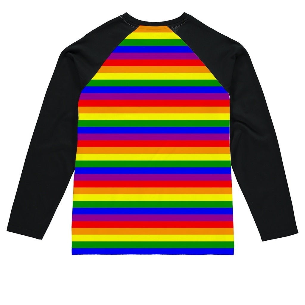 65 MCMLXV Unisex LGBT Gay Pride Rainbow Flag Stripe Print Baseball Long Sleeve T-Shirt - 65mcmlxv
