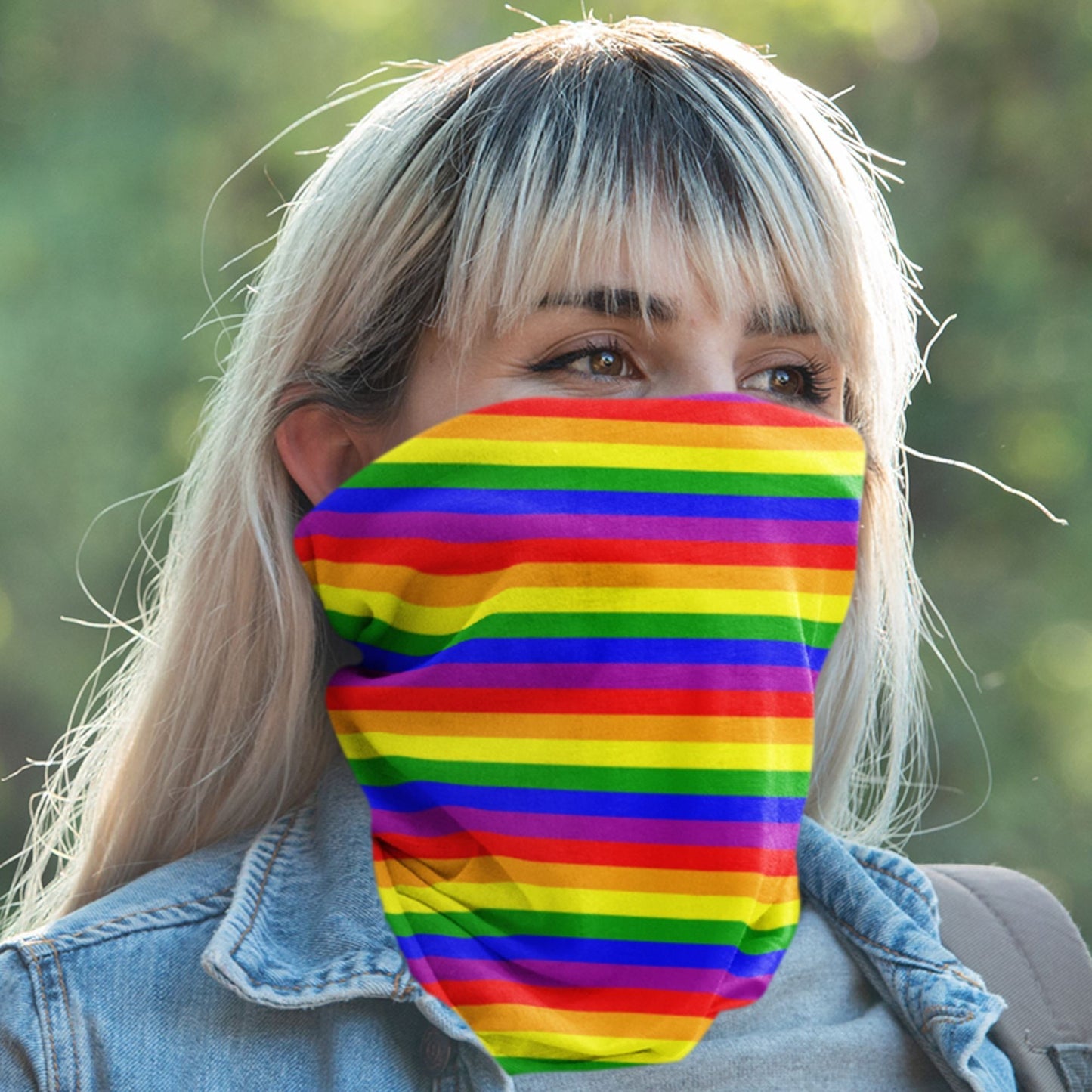 65 MCMLXV Unisex LGBT Gay Pride Rainbow Flag Stripe Print Neck Gaiter - 65mcmlxv