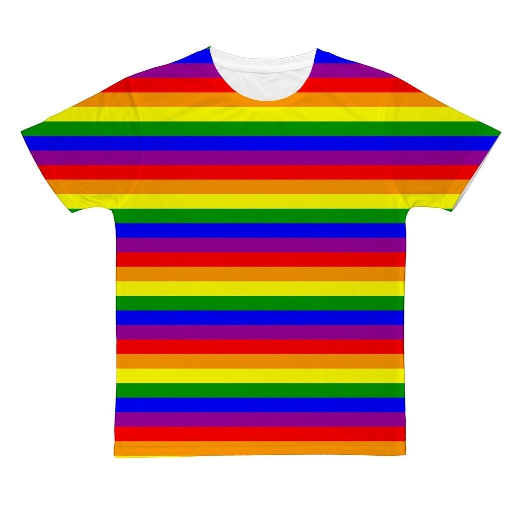 65 MCMLXV Unisex LGBT Gay Pride Rainbow Flag Stripe Print T-Shirt - 65mcmlxv