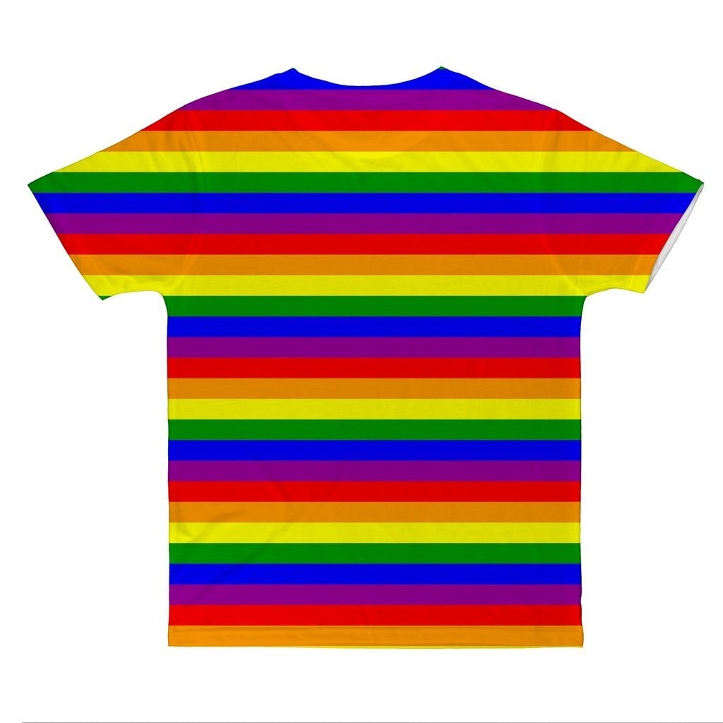 65 MCMLXV Unisex LGBT Gay Pride Rainbow Flag Stripe Print T-Shirt