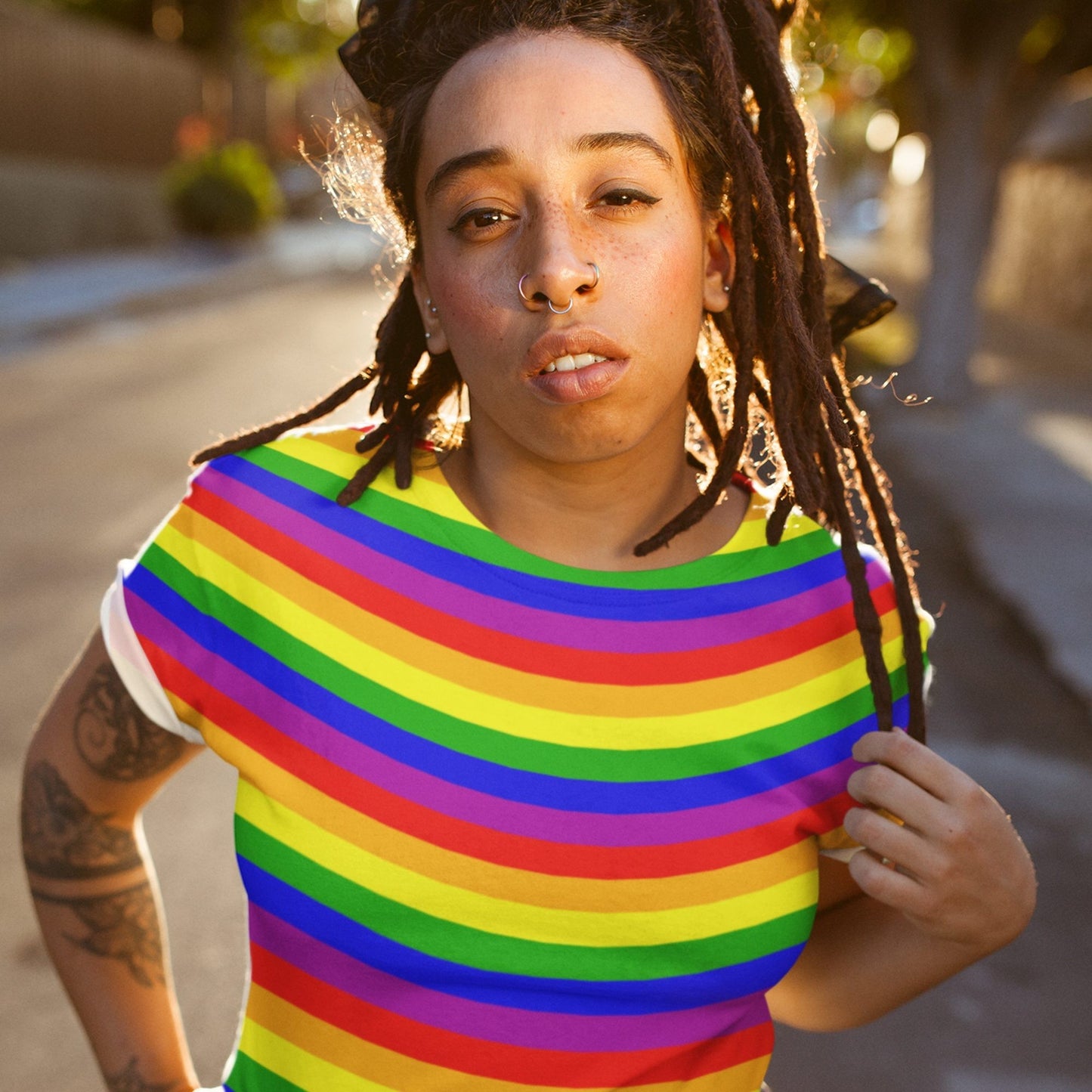 65 MCMLXV Unisex LGBT Gay Pride Rainbow Flag Stripe Print T-Shirt - 65mcmlxv