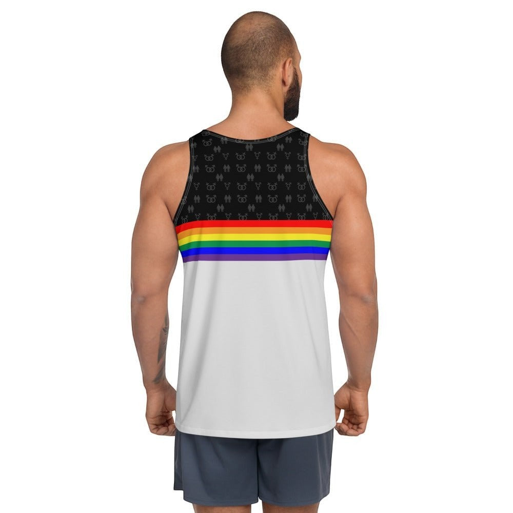65 MCMLXV Unisex LGBT Pride Rainbow Stripe Print Tank Top - 65mcmlxv