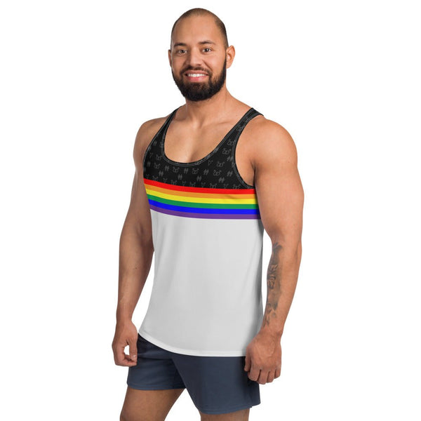 65 MCMLXV Unisex LGBT Pride Rainbow Stripe Print Tank Top - 65mcmlxv