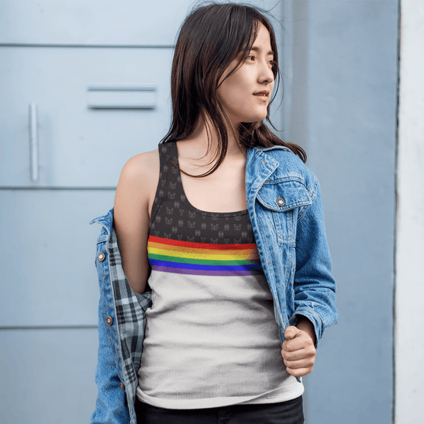65 MCMLXV Unisex LGBT Pride Rainbow Stripe Print Tank Top - 65mcmlxv