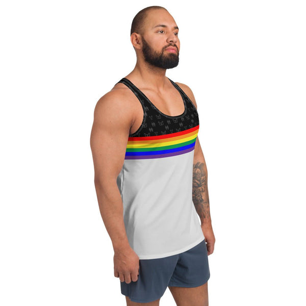 65 MCMLXV Unisex LGBT Pride Rainbow Stripe Print Tank Top - 65mcmlxv
