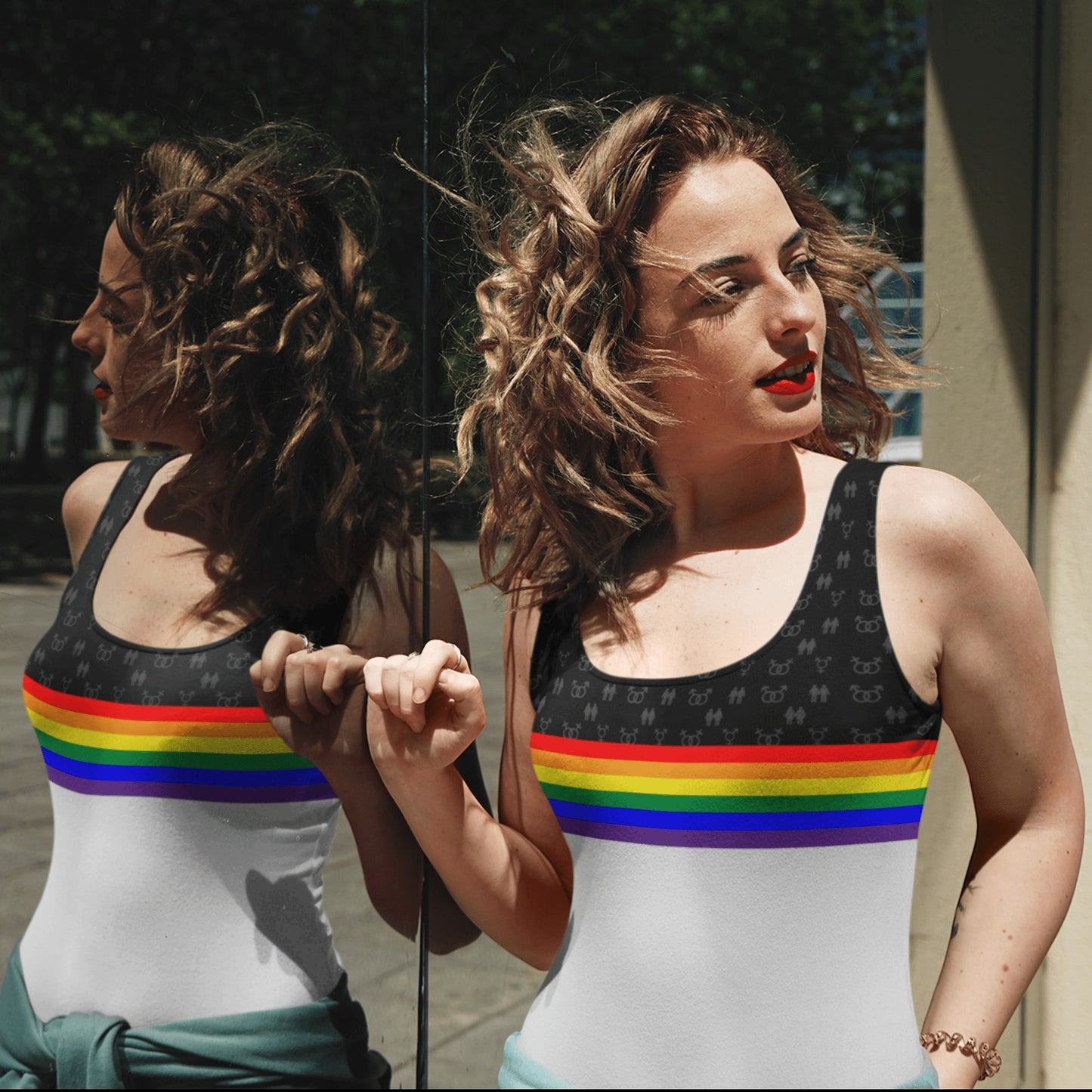 65 MCMLXV Unisex LGBT Pride Rainbow Stripe Print Tank Top - 65mcmlxv