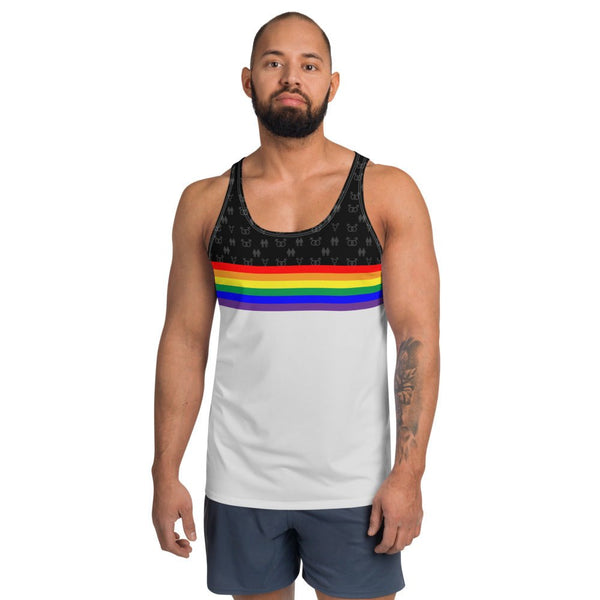 65 MCMLXV Unisex LGBT Pride Rainbow Stripe Print Tank Top - 65mcmlxv