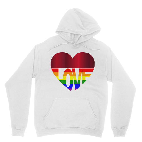 65 MCMLXV Unisex LGBT Rainbow Flag Love Heart Graphic Fleece Hoodie - 65mcmlxv