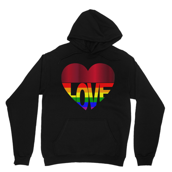 65 MCMLXV Unisex LGBT Rainbow Flag Love Heart Graphic Fleece Hoodie - 65mcmlxv