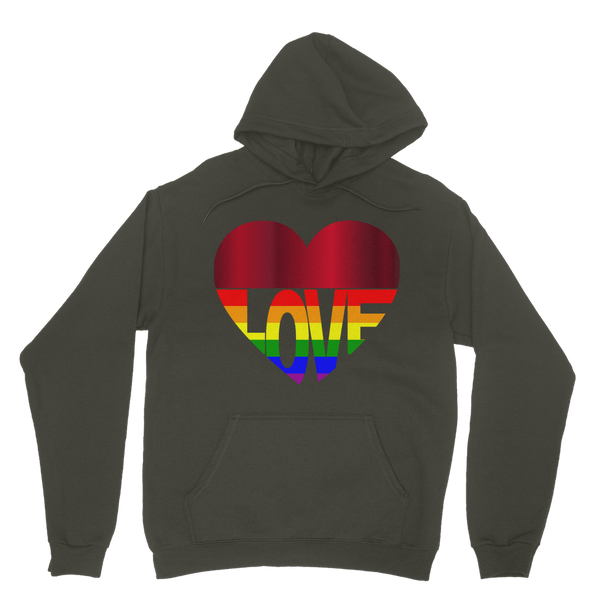 65 MCMLXV Unisex LGBT Rainbow Flag Love Heart Graphic Fleece Hoodie - 65mcmlxv