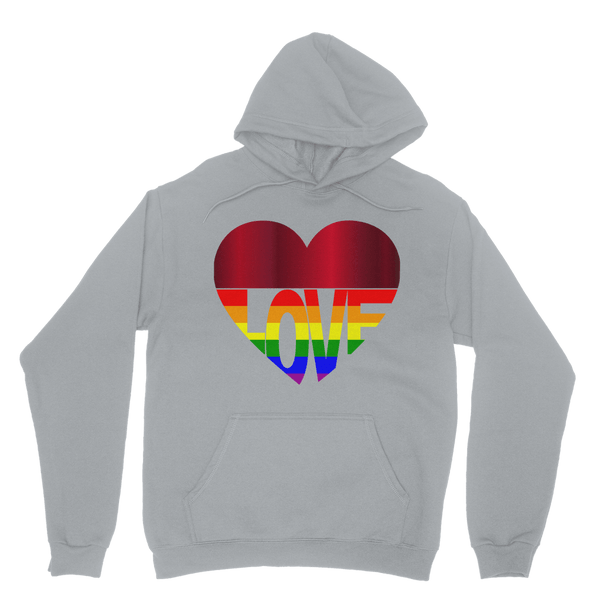 65 MCMLXV Unisex LGBT Rainbow Flag Love Heart Graphic Fleece Hoodie - 65mcmlxv