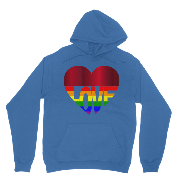 65 MCMLXV Unisex LGBT Rainbow Flag Love Heart Graphic Fleece Hoodie - 65mcmlxv