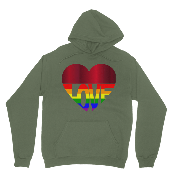 65 MCMLXV Unisex LGBT Rainbow Flag Love Heart Graphic Fleece Hoodie - 65mcmlxv