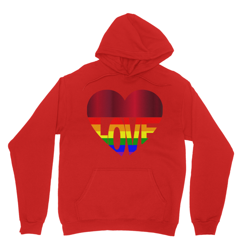 65 MCMLXV Unisex LGBT Rainbow Flag Love Heart Graphic Fleece Hoodie - 65mcmlxv