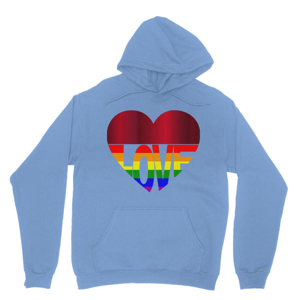 65 MCMLXV Unisex LGBT Rainbow Flag Love Heart Graphic Fleece Hoodie - 65mcmlxv