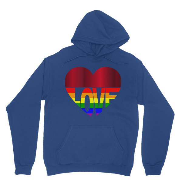 65 MCMLXV Unisex LGBT Rainbow Flag Love Heart Graphic Fleece Hoodie - 65mcmlxv