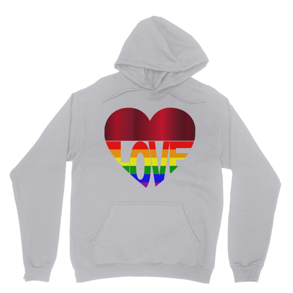 65 MCMLXV Unisex LGBT Rainbow Flag Love Heart Graphic Fleece Hoodie - 65mcmlxv