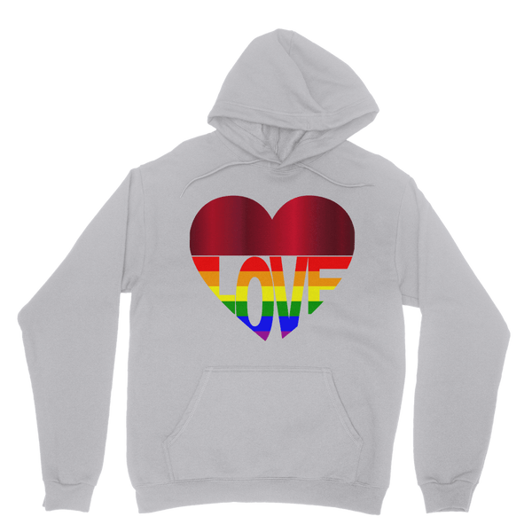 65 MCMLXV Unisex LGBT Rainbow Flag Love Heart Graphic Fleece Hoodie - 65mcmlxv
