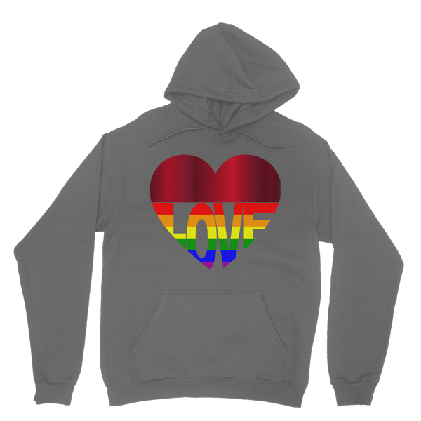 65 MCMLXV Unisex LGBT Rainbow Flag Love Heart Graphic Fleece Hoodie - 65mcmlxv